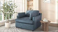 Oversized Accent Chair Comfortable Armrest Cushions, Versatile Neutral Style, Elegant Design, Durable Frame Blue Blue Polyester