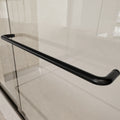 55 To 59 Inches Width 72 Inches Height Double Sliding Semi Frameless Shower Door With 1 4 Inches 6Mm Clear Tempered Glass, Matte Black Finish Matte Black Bathroom European,Luxury,Modern Glass
