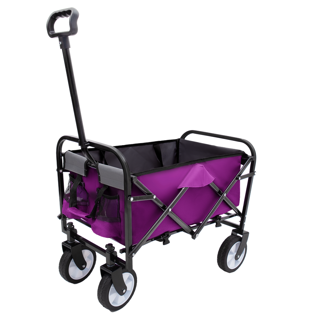Minimeetall Strapcollapsible Foldable Wagon Cart With Strapping System Beach Wagonutility Cartutility Wagon Grocery Cart For Camping Shopping Sports Gardeing Fishing Supports 225Lbs Purple Purple