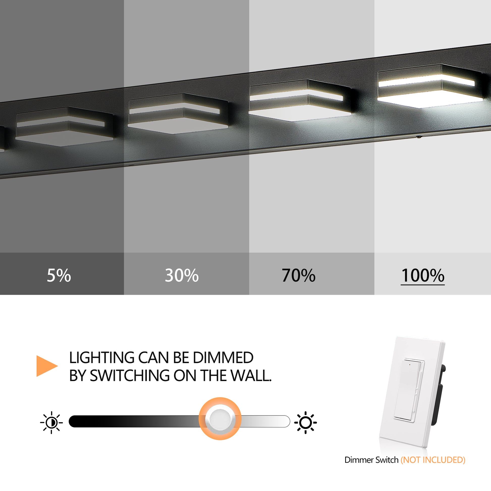 Modern Black Led Vanity Light, 6 Lights Wall Sconce For Bathroom And Mirror, Sleek Minimalist Design, Energy Efficient, Easy To Install Black Iron