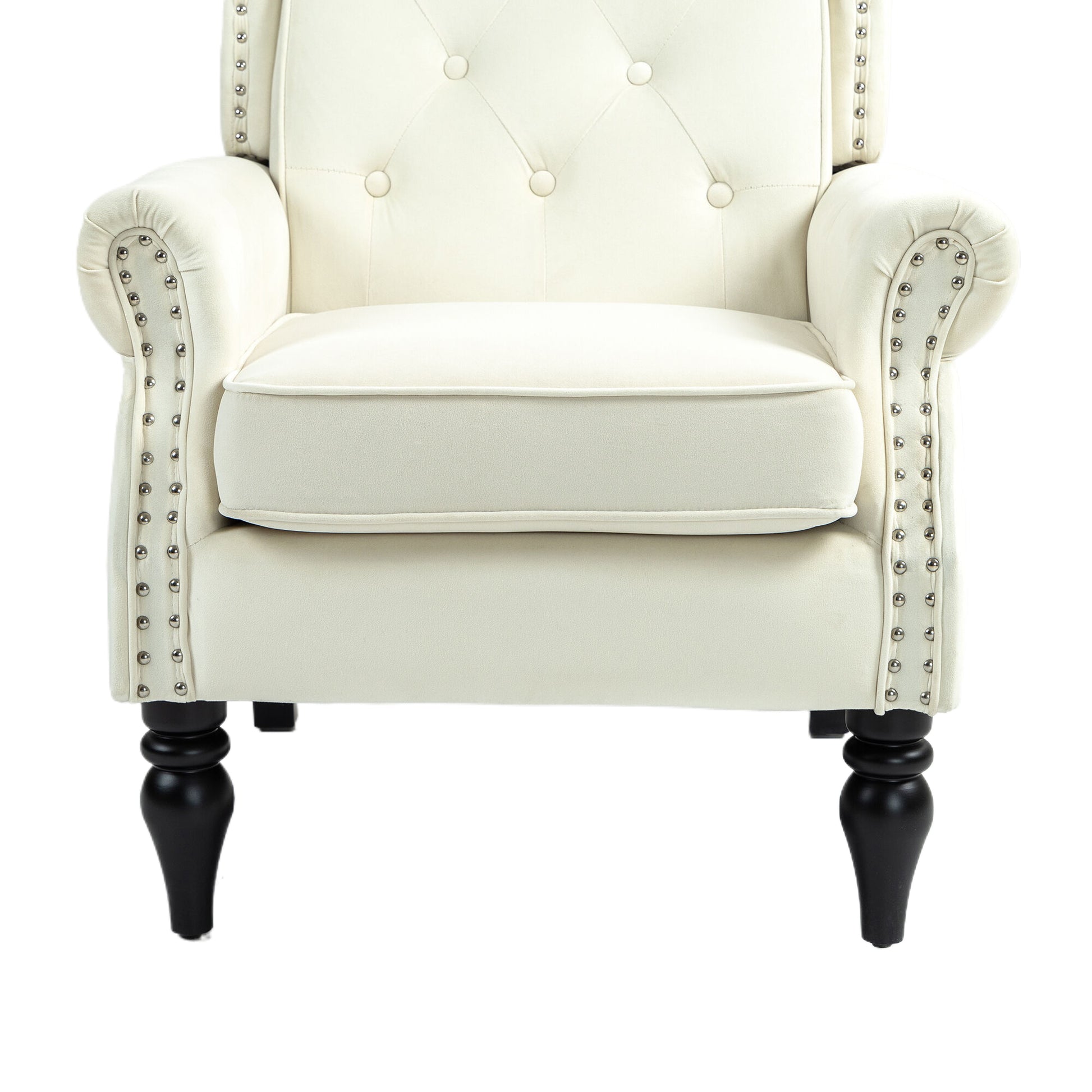 Coolmore Wood Frame Armchair, Modern Accent Chair Lounge Chair With Sturdy Wood Legs For Living Room Bedroom Beige Beige Primary Living Space Foam Velvet