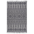 5X7 White Gray Traditional Indoor Outdoor Area Rug White Gray Polypropylene