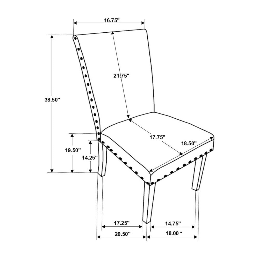 Set Of 2 Fabric Upholstered Side Chairs, Beige Solid Beige Dining Room Rectangular Side Chair Set Of 2 Fabric,Mdf