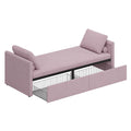Modern Upholstered Chaise Lounger Daybed Small Single Daybed With 2 Drawers, No Mattress Needed, Perfect For Living Rooms & Home Office, Linen Fabric, Pink Pink Linen