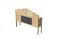 Headboard Storage Cabinet For Full Size Montessori Floor Bed Natural,Freely Collocation Natural Mdf