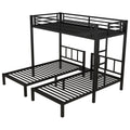 Twin Over Twin & Twin Bunk Beds For 3, Twin Xl Over Twin & Twin Bunk Bed Metal Triple Bunk Bed, Black Black Metal