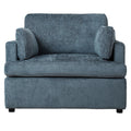 Oversized Accent Chair Comfortable Armrest Cushions, Versatile Neutral Style, Elegant Design, Durable Frame Blue Blue Polyester
