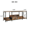 Tv Stand With Led Lights Power Outlets Tv Stand With Fabric Drawers For 65 70 75 Inches Tv Entertainment Center And Industrial Tv Console Table With Open Storage Shelves For Living Room, Bedroom