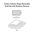 Cotton Cabana Stripe Reversible Quilt Set With Rainbow Reverse Full Pink Cotton