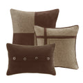 7 Piece Faux Suede Comforter Set Brown King King Brown Polyester