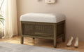 Cane Base Ottoman Dark Walnut Cream 21.5