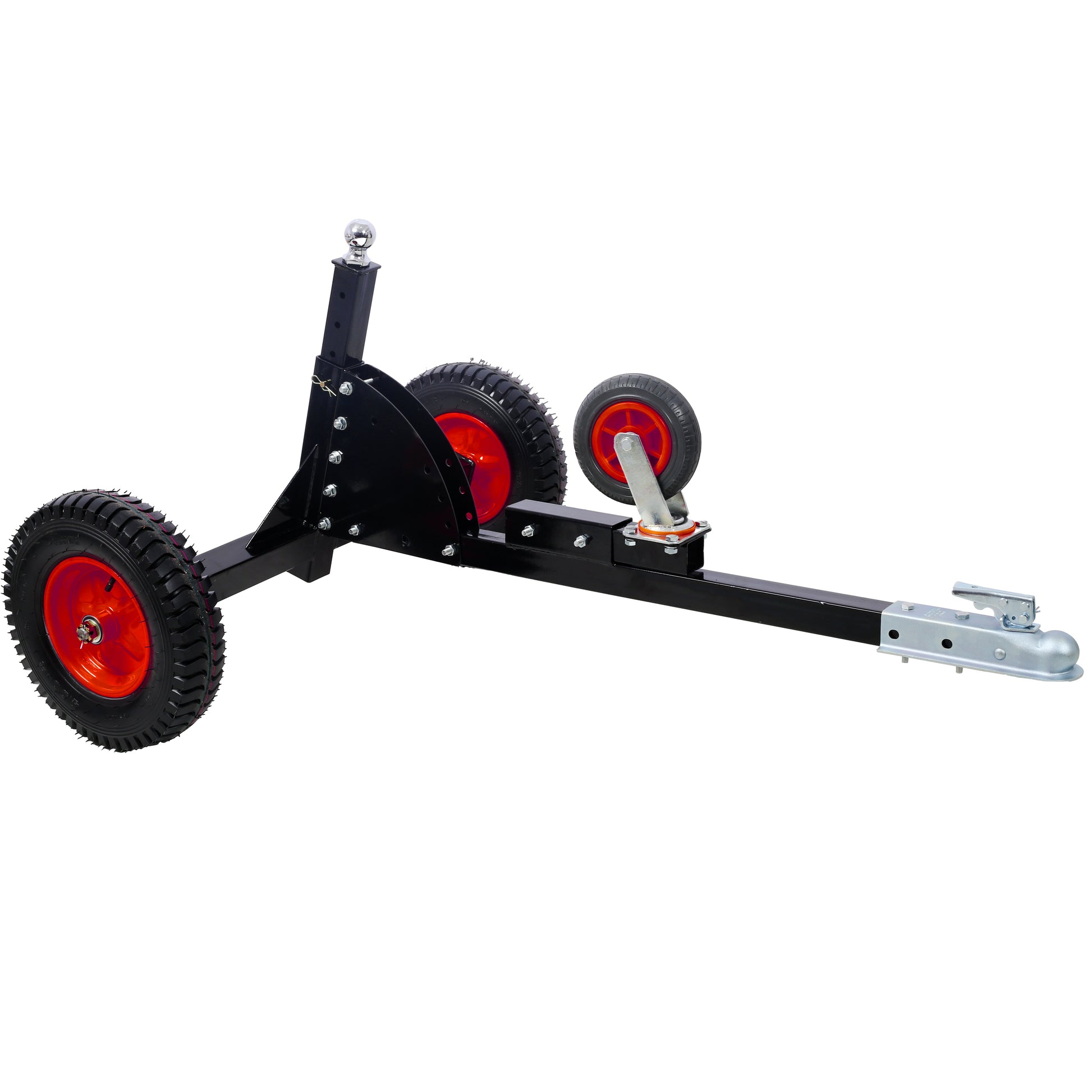 2 In 1 Heavy Duty 1,500Lbs Trailer Dolly Load Capacity, Trailer Mover 2" Hitch Ball, 24'' 35.4'' Adjustable Height Trailer Rv Boat Black Steel