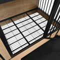 Dog Crate Furniture With Two Combined Room, Xl Large Double Dog Cage Furniture With Tray For Medium Large Dogs, Wooden Dog Kennel Furniture Black Natural Mdf Iron