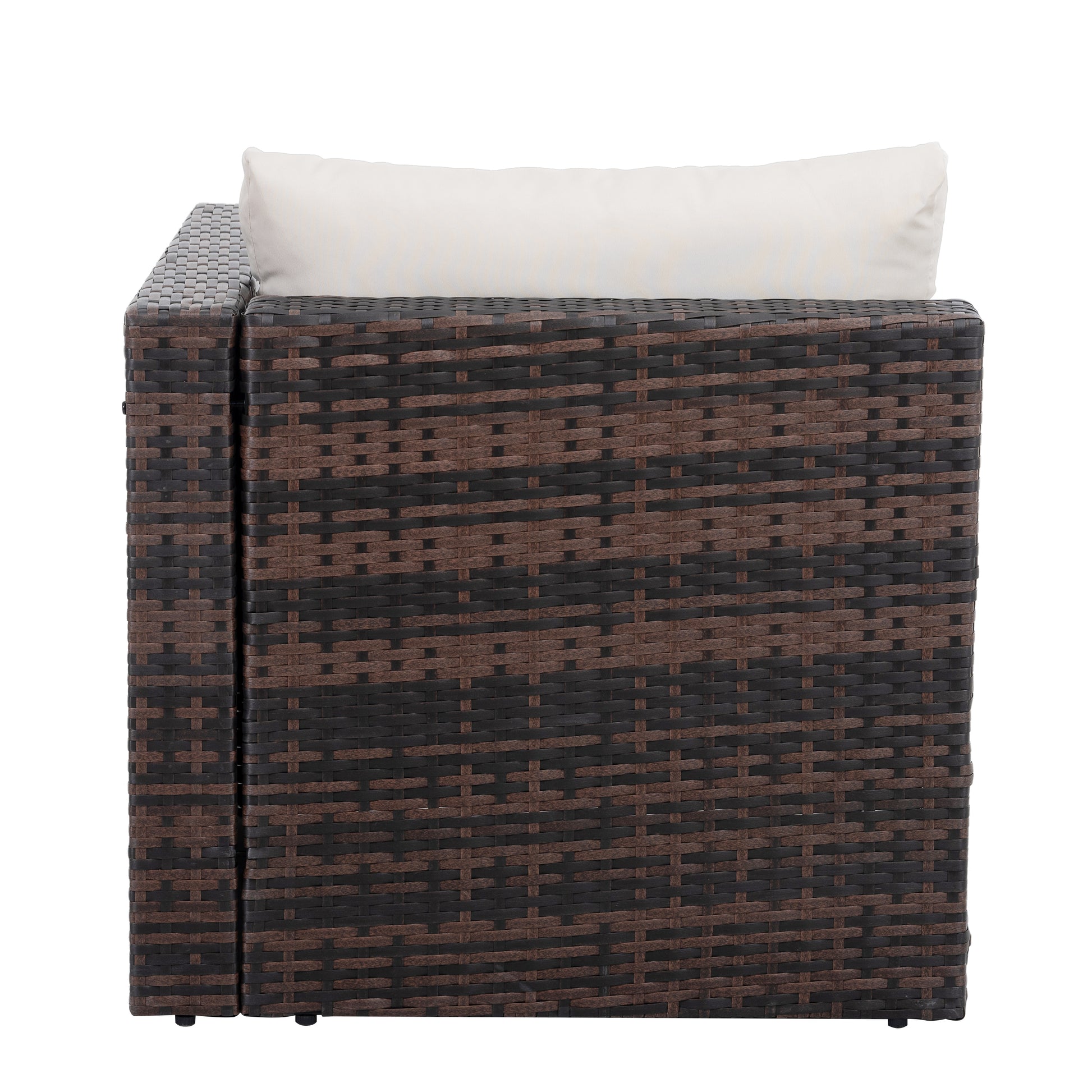 Patio Furniture, Outdoor Furniture, Seasonal Pe Wicker Furniture, 5 Set Wicker Furniture With Tempered Glass Coffee Table Brown Seats 4 Pe Rattan Iron Waterproof Fabric