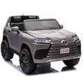 Licensed Lexus Lx600 24V Two Seater Kids Ride On Car W Parents Control,Seat Width 20 Inches,2Wd,Four Wheel Suspension,Bluetooth,Mp3,Music,Adjustable Volume,Power Display,Speeds 1.86 3.11Mph For Kids. Gray Polypropylene