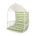 Malia Hanging Chair White Green Fabric