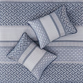 4 Piece Jacquard Quilt Set With Throw Pillow Navy King Cal King King Navy Polyester