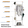 Coat Racks Solid Wood Hanger 23.6* 11*64.1In Solid Environmental Protection Easy To Assemble Beautiful Can Be Placed In The Bedroom Entrance Living Room White White White American Design,Art