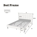 Contemporary 1Pc Queen Size Bed Grey Polyfiber Tufted Headboard Platform Bedframe Bedroom Furniture Box Spring Not Required Queen Grey,Light Gray Wood Bedroom Modern,Transitional Rubberwood Bed