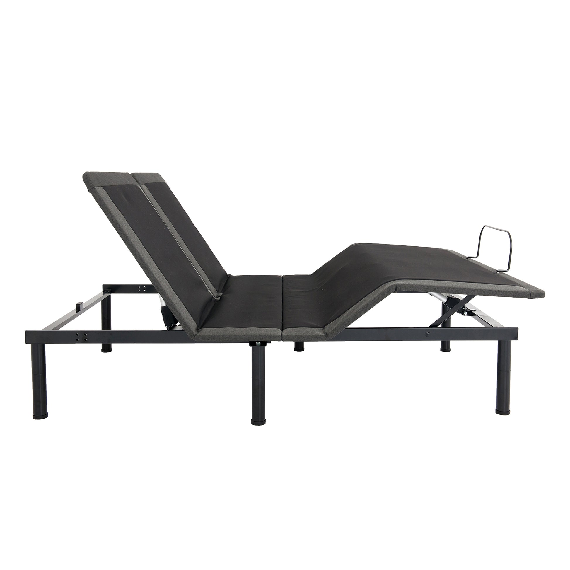 Queen Size Flex Head Quick Assembly Adjustable Bed Frame With Voice Activated Controls Black Metal Metal
