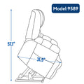 Dual Motor Heat Massage Infinite Position Up To 350 Lbs Electric Power Lift Recliners With Power Remote, Medium Firm And Heavy Duty, Blue Blue Chenille Power Remote Metal Primary Living Space Medium Firm Pillow Back Heavy Duty American Design Pine Pillow