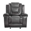 Modern Luxury Chair Glider Reclining 1Pc Formal Living Room Furniture Premium Faux Leather Upholstery Comfortable Two Tone Gray Finish Dark Gray,Light Gray Faux Leather Wood Primary Living Space Luxury,Modern Plywood,Solid Wood