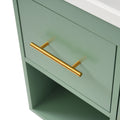 36'' Bathroom Vanity With Resin Sink Combo Set, Modern Freestanding Single Bathroom Cabinet With 2 Drawers & 2 Storage Compartments, Storage Cabinet For Bathroom, Solid Wood Frame Vanity Set, Green Green Bathroom Modern Mdf