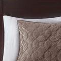 3 Piece Velvet Quilt Set Taupe King Cal King King Taupe Cotton