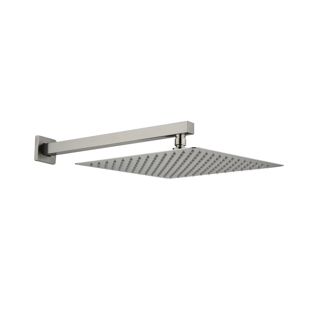 10" Wall Mount Rainfall Square Shower Head Brushed Nickel Stainless Steel