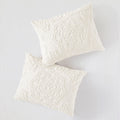 Tufted Cotton Chenille Medallion Fringe Coverlet Mini Set Off White Twin Twin Xl Twin Off White Cotton