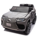Licensed Lexus Lx600 24V Two Seater Kids Ride On Car W Parents Control,Seat Width 20 Inches,2Wd,Four Wheel Suspension,Bluetooth,Mp3,Music,Adjustable Volume,Power Display,Speeds 1.86 3.11Mph For Kids. Gray Polypropylene