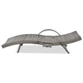 K&K 80'' Outdoor Wicker Chaise Lounge Chairs Set Of 2, Patio Rattan Reclining Chair Pull Out Side Table Adjustable Backrest Ergonomic Wave Design Pool Sunbathing Recliners, Grey No Lounge Grey Seats