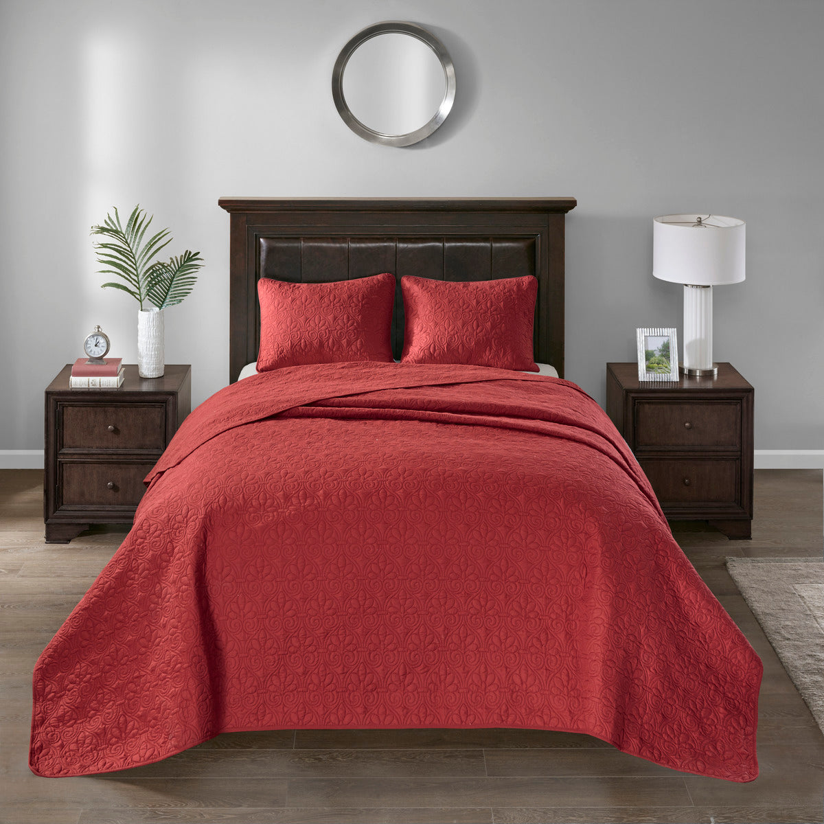 Reversible Bedspread Set Red Queen Red Cotton