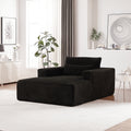 75 Inch Corduroy Sponge Sofa Lounge Chair,No Assembly Required,Fluffy Modern Sleeper Chair For Indoor Living Room Bedroom Black Foam Corduroy 1 Seat