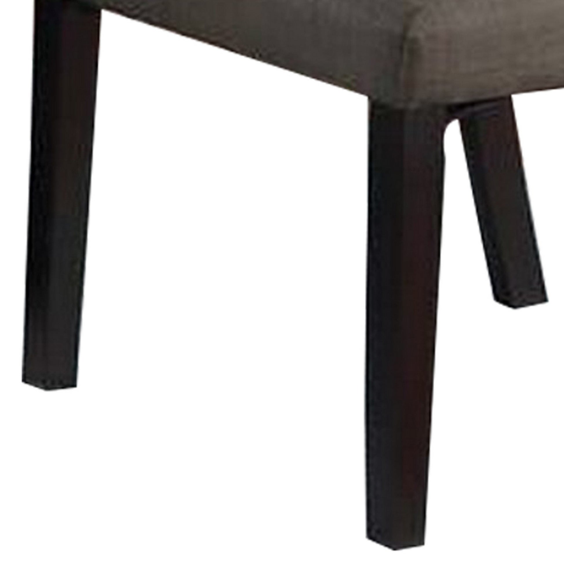 25 Inch Wood Dining Chair, Set Of 2, Button Tufted Wingback Design, Black Black Solid Wood