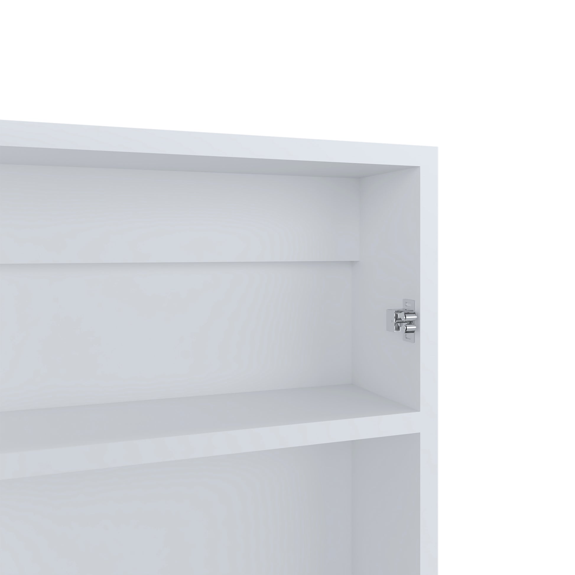 Juno 25.7" H X 15.7" W Narrow Mirror Medicine Cabinet, One Door With Three Interior Shelves For Bathroom, Kitchen White White Particle Board