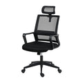 Techni Mobili Ergonomic Office Chair With Lumbar Support And Adjustable Headrest Black Office Spot Clean Modern Office Chairs Adjustable Height Fabric Plastic