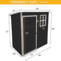 5X3Ft Resin Outdoor Storage Shed Kit Perfect To Store Patio Furniture,Black Black Plastic