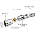 71 Inches Shower Hose Extra Long Handheld Shower Head Hose Extension Replacement Brushed Nickel Stainless Steel