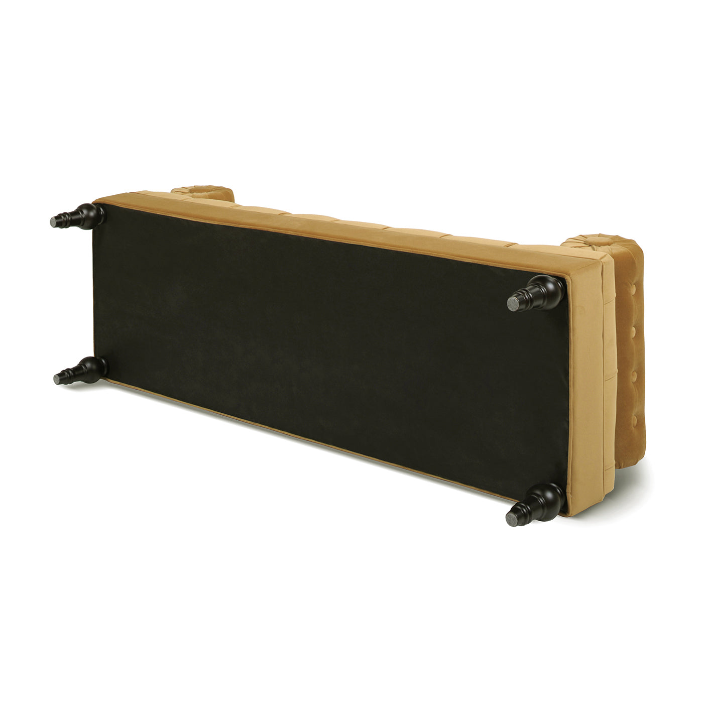 Lewis Bolster Arm Entryway Bench, Gold Velvet Yellow Foam Velvet