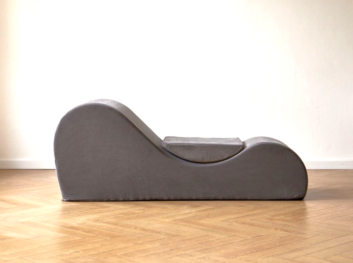 Solace Chaise Lounge Chair Relaxation, Ergonomic Design With Soft Yet Firm High Density Foam Core, Removable Machine Washable Cover, Grey Grey Polyurethane