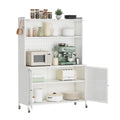 Kitchen Pantry Cabinet, Tall Storage Cabinet With Glass Doors & Adjustable Shelves, Cabinet Cupboard For Kitchen, Living Room, Dinning Room, White White Kitchen Modern Glass Doors Steel