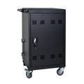 Tablet Laptop 32 Bit Plastic Device Basket Device For Mobile Charging Trolley Includes Cable Management Dividers, Cable Clips, Storage Compartment, And Removable Doors Black Matt Black Steel Metal