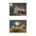 2 Piece Vignette Autumn Moonlit Nights White Framed Wall Art For Living Room, Bedroom Wall Art Print For Home Decor By Billy Jacobs Multicolor Wood Paper