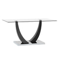 Large Modern Minimalist Rectangular Glass Dining Table, Seating 6 8 People, 0.39