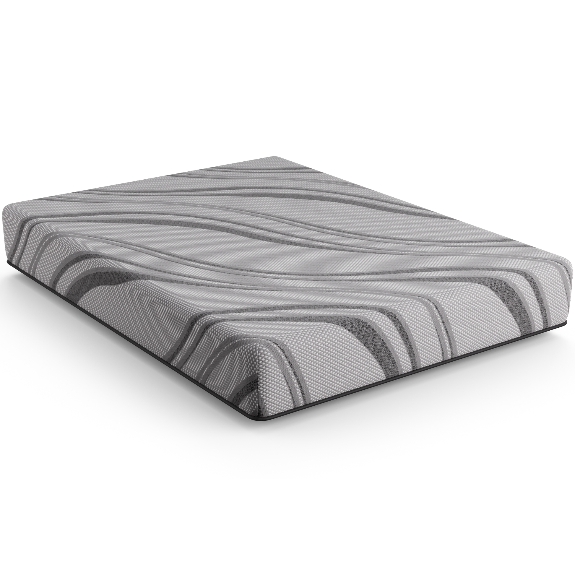 Bib: Nl 10" Pro Gel Foam Medium Twin Gray Memory Foam Fabric Twin