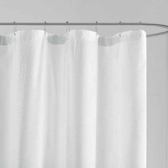 Ombre Printed Seersucker Shower Curtain Aqua 72X72" Aqua Polyester