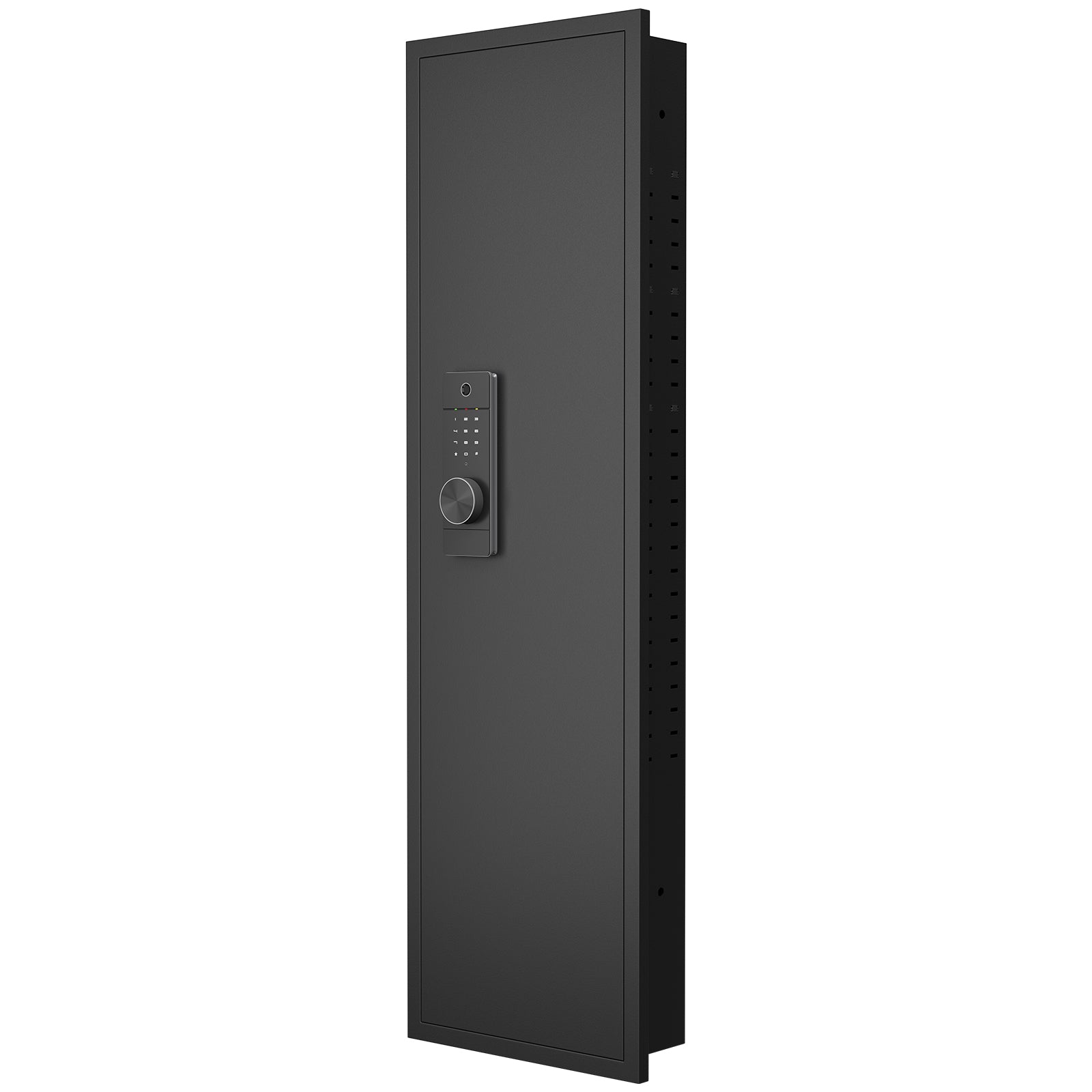 Fingerprint Touch Panel In Wall Safe,Hidden Wall Safe For Rifles And Pistols With Adjustable Shelves,Assembled Storege Safe For Firearm And Valuables Black Fingerprint Black Steel