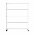 Warehouse, Supermarket, Kitchen, And Other 5 Layer Heavy Duty Adjustable Shelves With Wheels And Adjustable Feet, Each Metal Frame Bearing 300 Pounds. 59.45