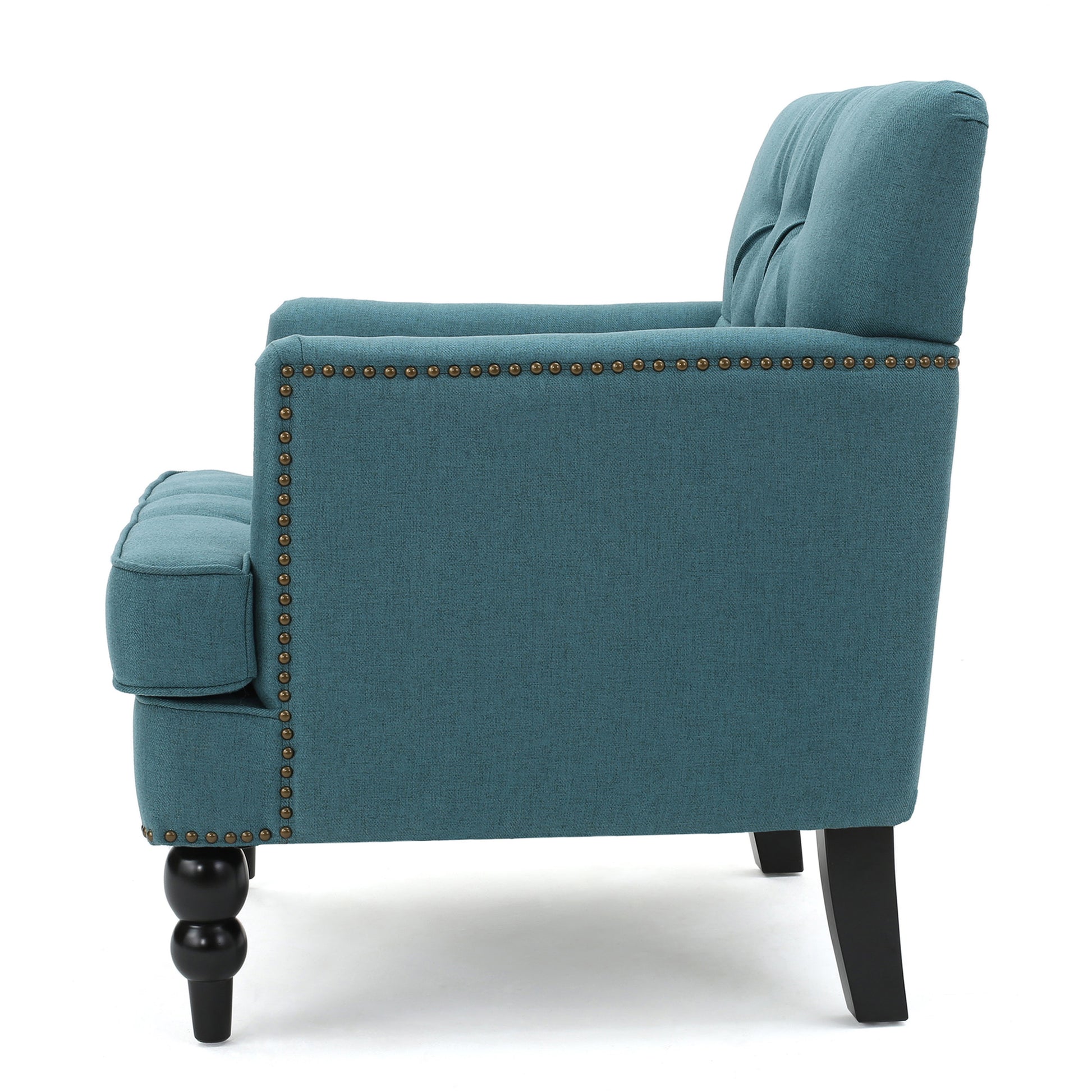 Harrison Tufted Club Chair Teal Fabric